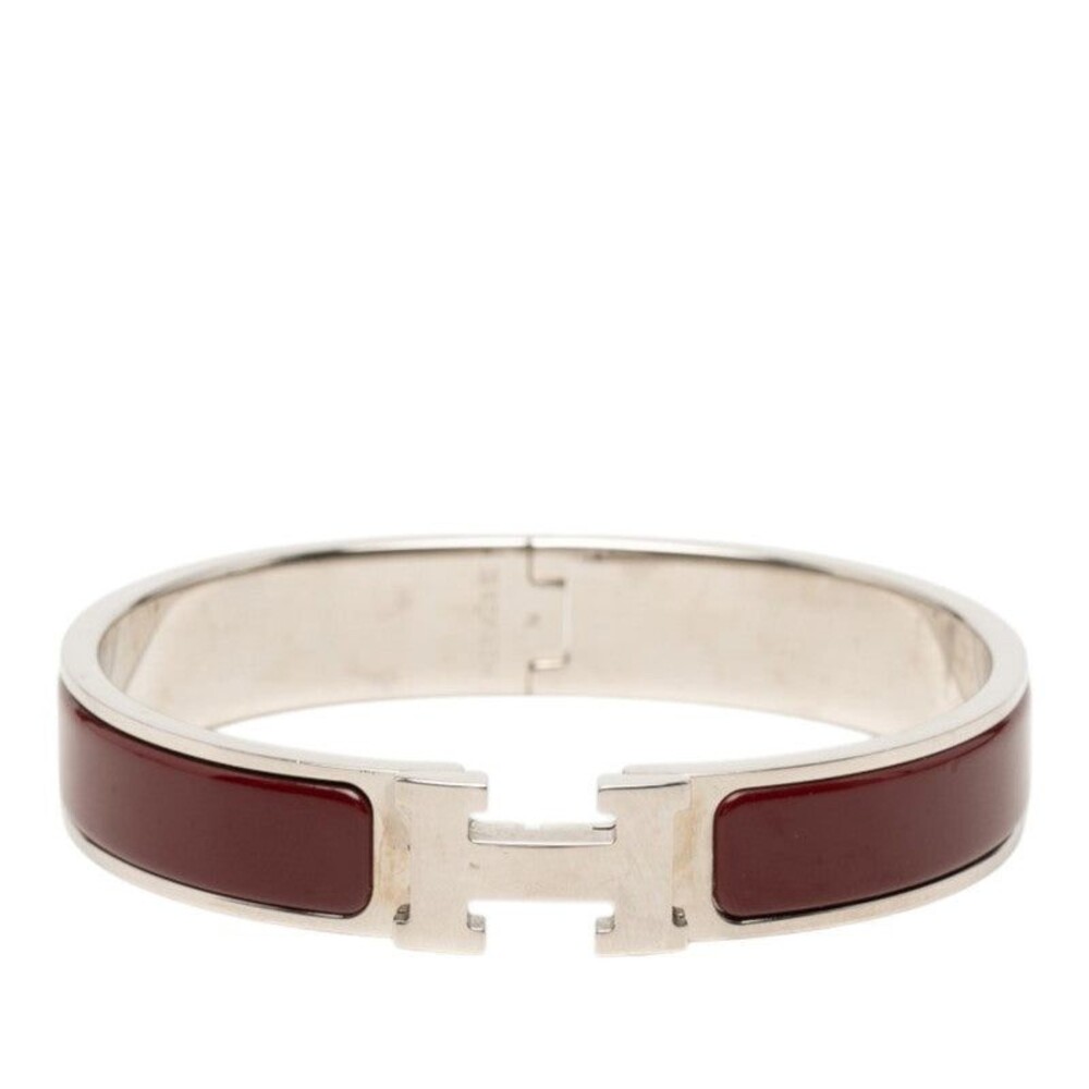 Hermes Clic H PM Bracelet Silver Bordeaux Metal Silver